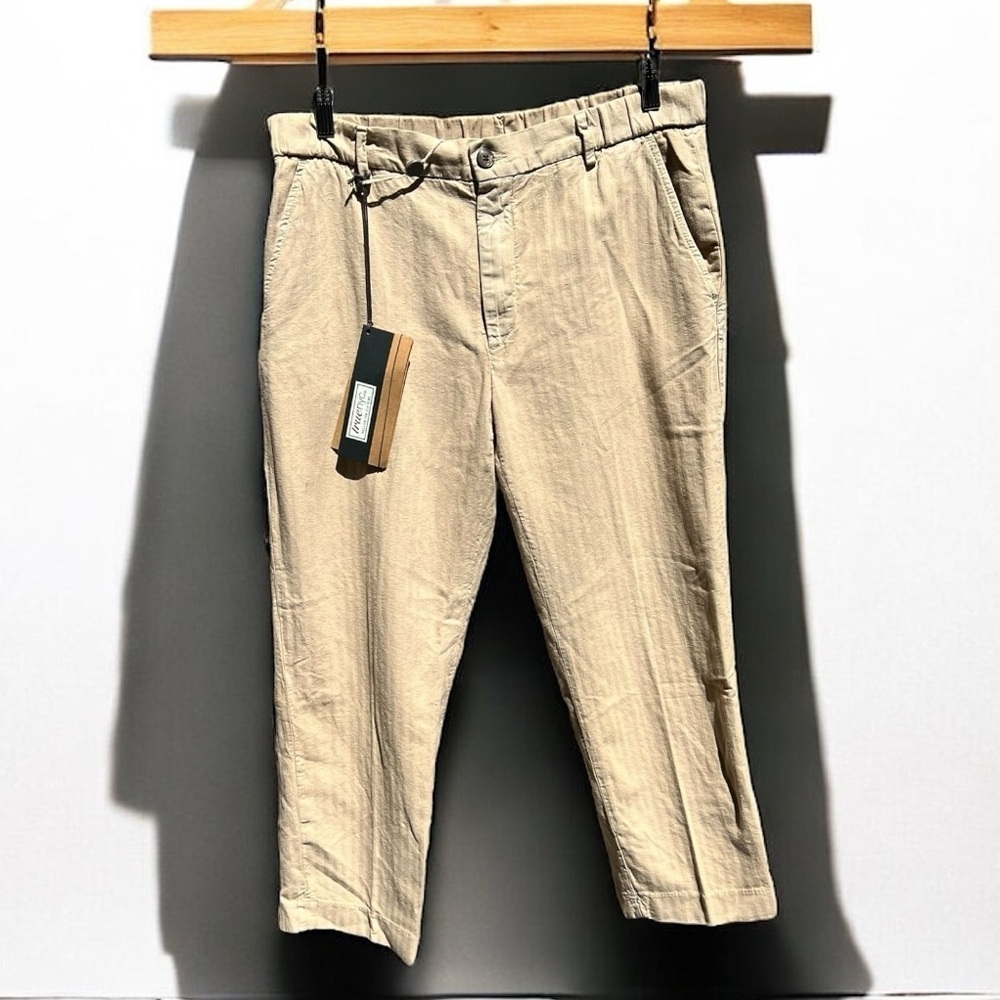 🌻NEW w/tags TrueNYC Sand Beige Debbie Cropped Trousers Size 32